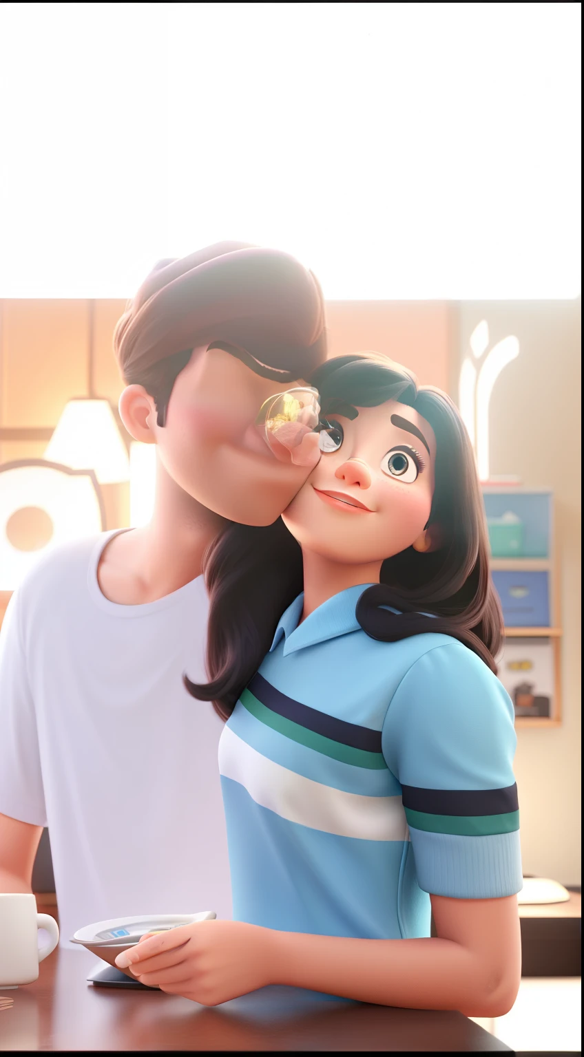 casal no estilo disney pixar, alta qualidade, melhor qualidade