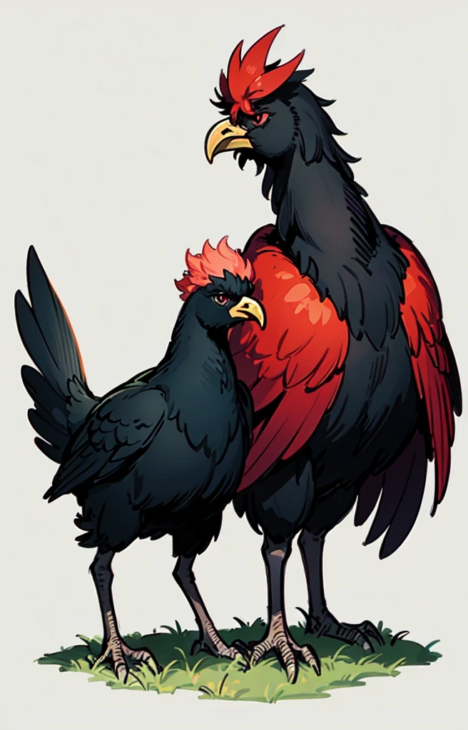 STYLE: kids illustration | SUBJECT: a playful prized black Rooster | AESTHETIC: super kawaii, bold outlines | COLOR PALETTE: pastel | IN THE STYLE OF: Sanrio
