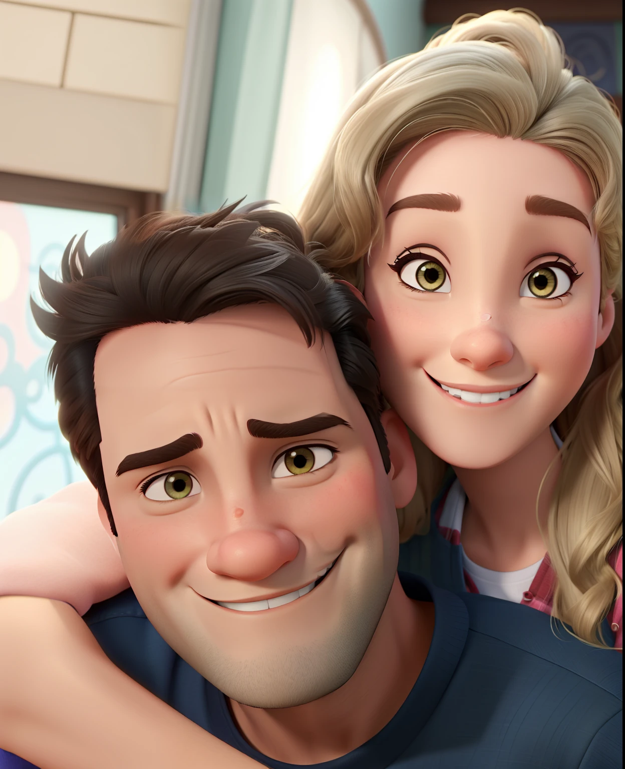 casal no estilo disney pixar, alta qualidade, melhor qualidade