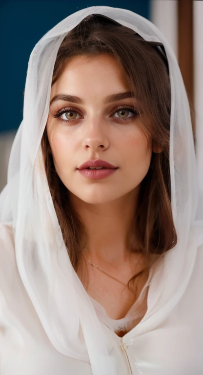 Wavy brown hair, (RAW photo, realism: 1.8), (very dark lip gloss, jet black lipstick, many eyelashes, dark black eye shadow, shy, blushing, high quality, high resolution, depth of field, chromatic aberration, caustic, wide light, natural colors, 30 year old woman), necklaces, chokers, earrings, bracelets, wear many accessories, very soft large breasts, style A good woman, The sexiest underwear in my life, the bra is so small that the areola sticks out, the areola is big, the breasts are about to spill out of the bra, the bra is about to burst, the transparent white shirt, the breasts The shape of the tip is clearly visible, the whole body, beautiful skin, beautiful legs, lots of exposure, very line, body that looks delicious, lips that make you want to kiss, bed, scruffy futon, sexy pose, wide open crotch, visible private area