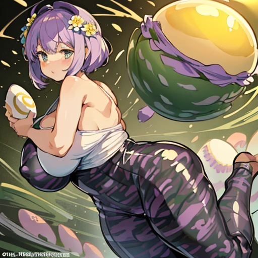 Extra large artificial flower flower shop covered apple ramen、amazing dynamism、amazing angle、unstable buoyancy sandstorm、((((Lots of friendly oversized egg jellies to fly and chase))))((Wear each other's optical camouflage eggplants))