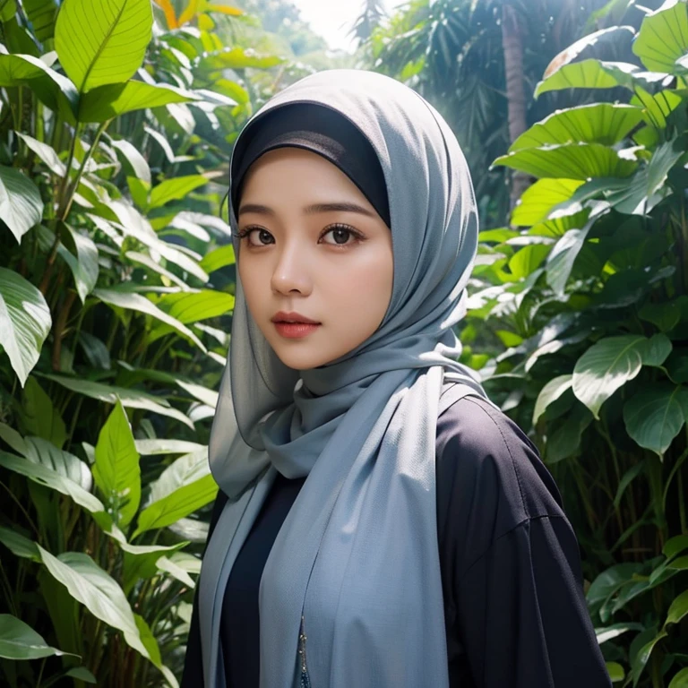 HIJAB MALAY GIRL,, IMF as a good Guy, TECHNOLGY, AI, futuristic, blockchain, International Monetary Fund, (MATRIX WORLD), ((look In front at the camera CLOSED YOUR EYES and open your mouth)).