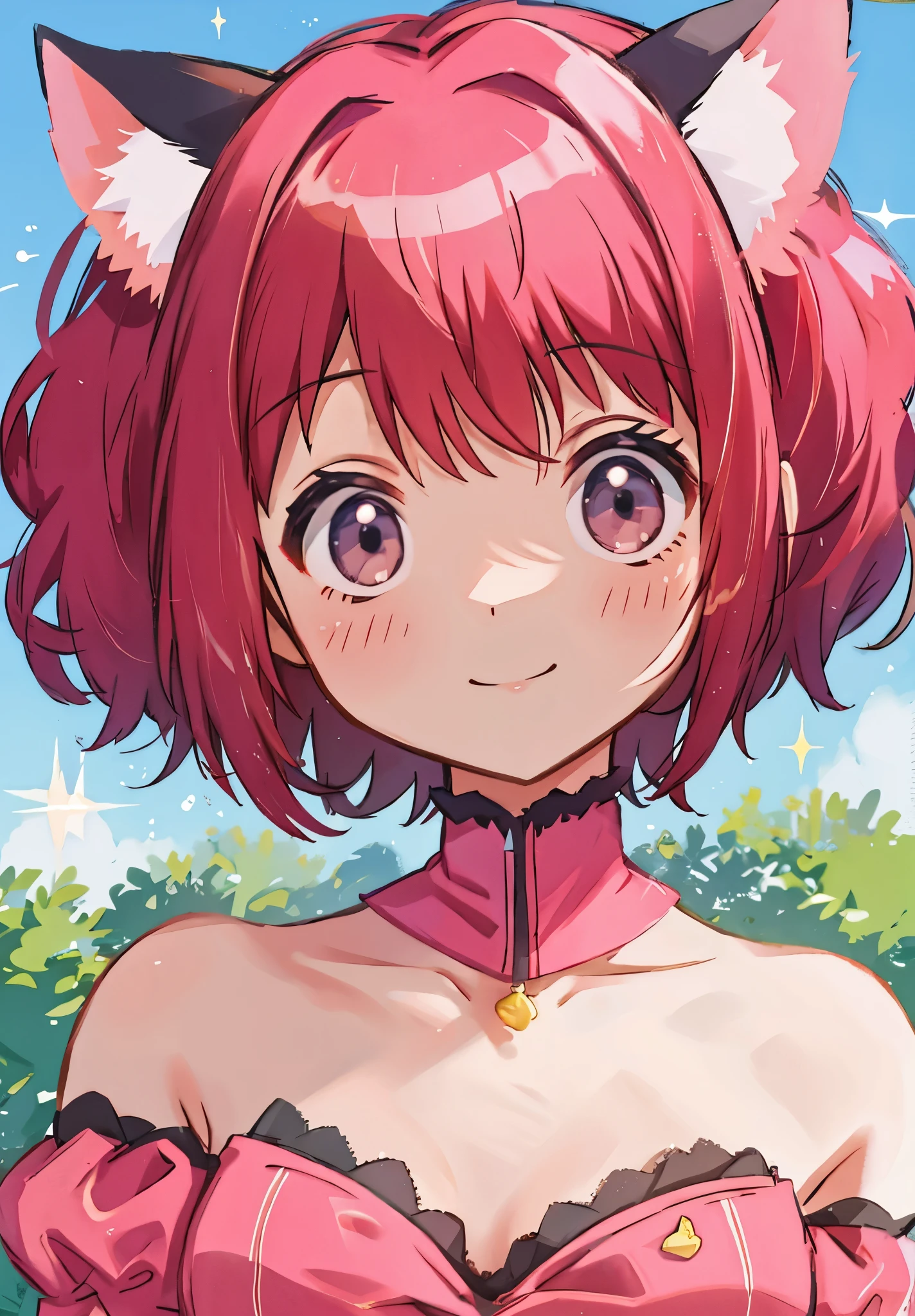 TMM_Ichigo_Momomiya, 1girl, solo, smile, portrait,, (magical, magnificent, masterpiece:1.3)