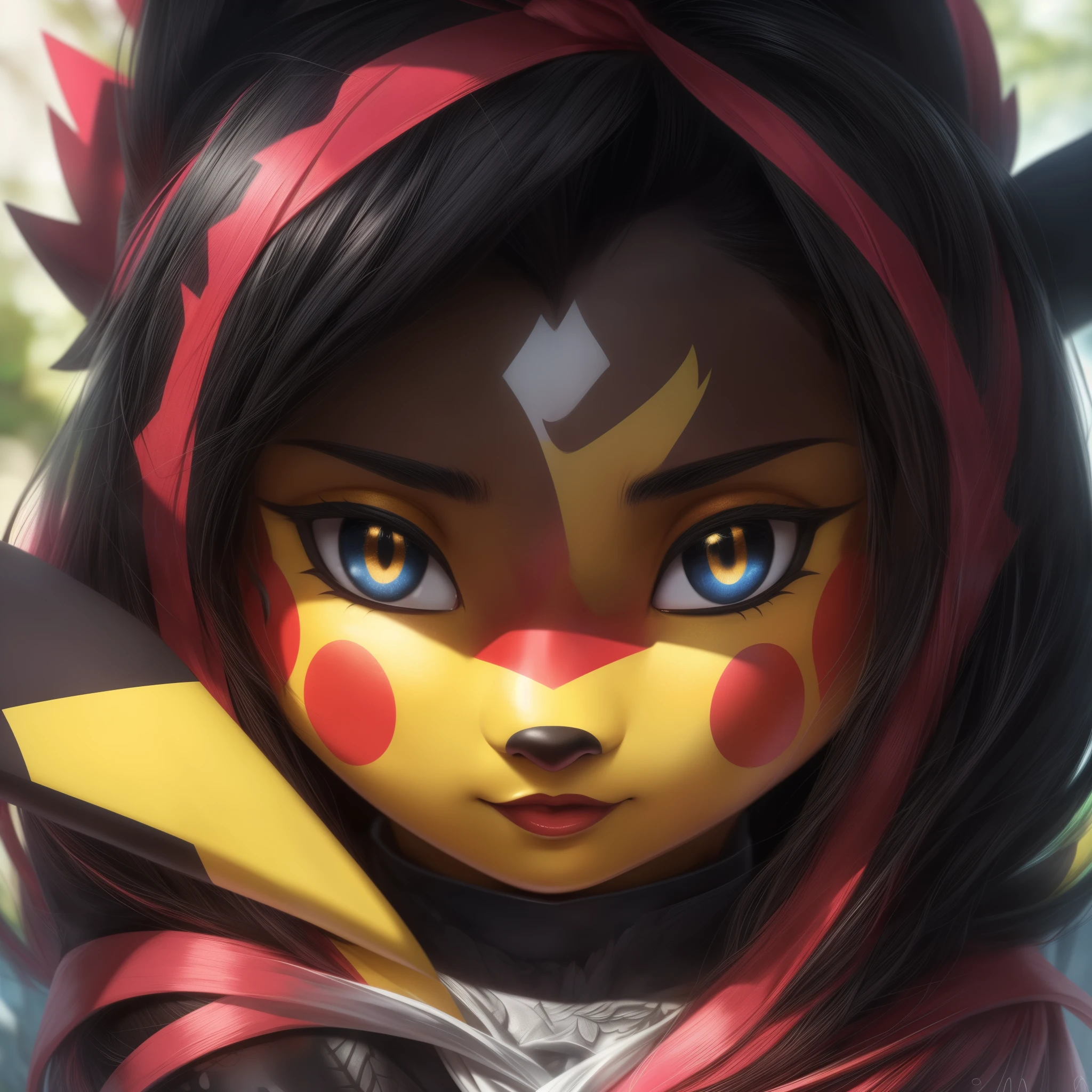 black, pikachu, (extremely detailed CG unity 8k papel de parede, master piece, melhor qualidade, ultra-detalhado, Melhor sombra),,(1pokemon),belos olhos detalhados, Olhando para o Viewer, fechar para cima, (foco facial), lingua de fora