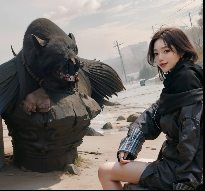 highest quality, masterpiece, ultra high resolution, realistic, 1 girl, off shoulder, smile