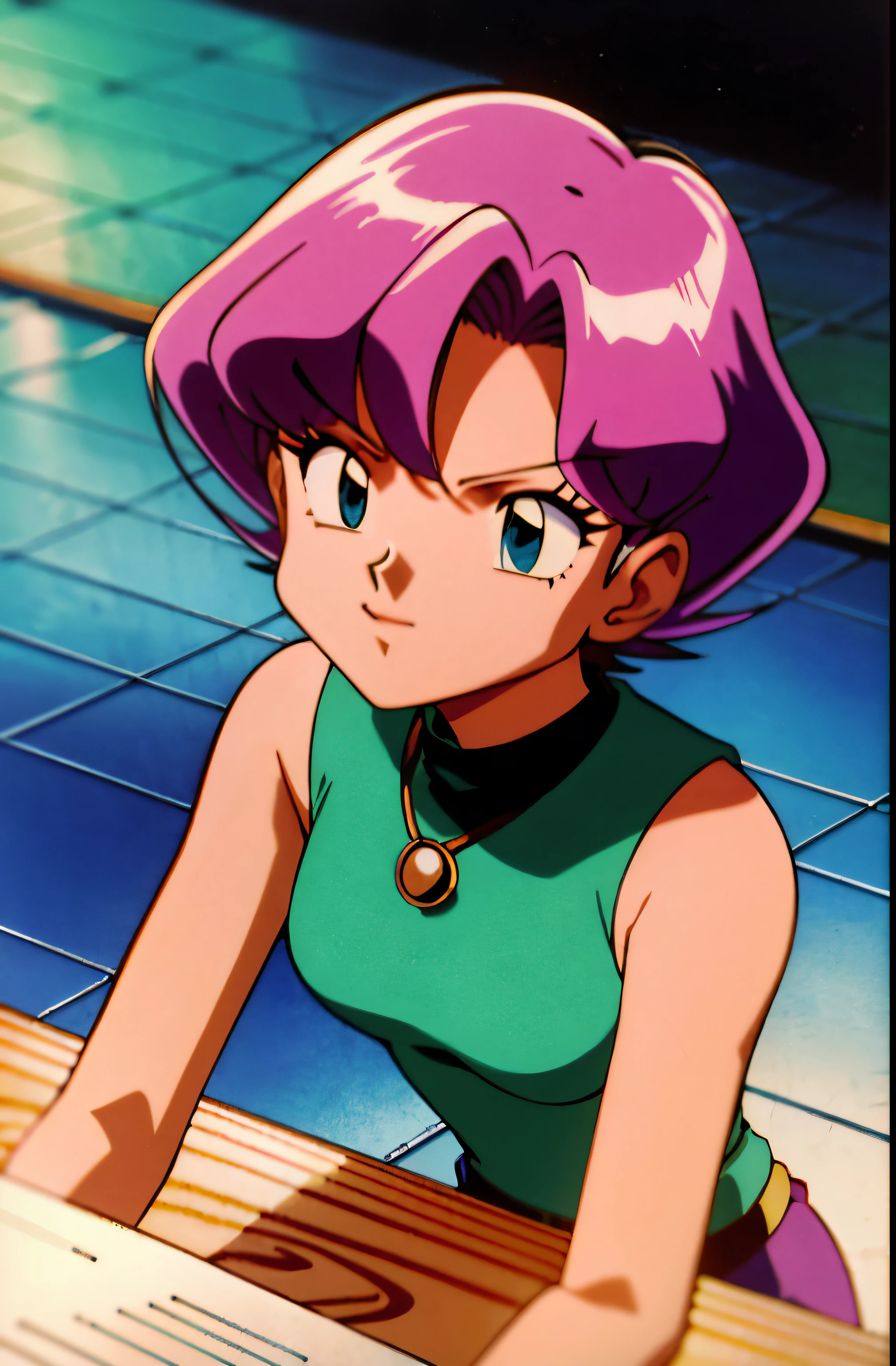 a cartoon image of a woman with green hair and pink pants, knights of zodiac girl, Portrait Knights of the Zodiac Girl, Menina do anime chamada Lucy, gyroscope z eppeli, Yugioh Estilo de Arte, Wataru Kajika, Melhor Design de Personagens de Anime, inspirado em Lei ko Ikemura, arte oficial do personagem, Arte Oficia I, Dia de Joana, Rei Hiroe