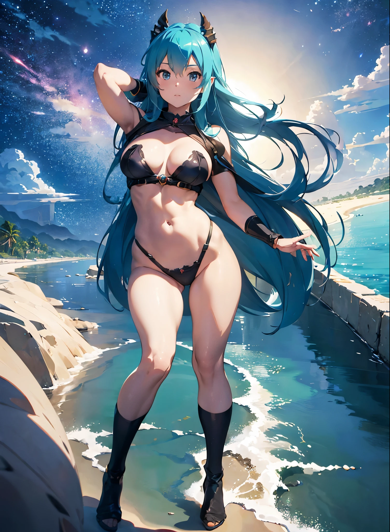(dynamic angle:1.4), ((full body pose:1.5),2. 5 d cgi anime fantasy artwork, official character art, Kushart Krenz Key Art Feminine, shadowverse character concept, 3 d render official art, anime goddess, jrpg character art, render of a cute 3d anime girl,Hatsune Miku,Swim with dolphins on the ocean floor,beautiful breasts,Diving suit,snorkel,Sand