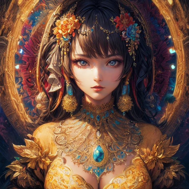 (masterpiece, top quality, best quality, official art, beautiful and aesthetic:1.2), (1girl), extreme detailed,(fractal art:1.3),colorful,highest detailed