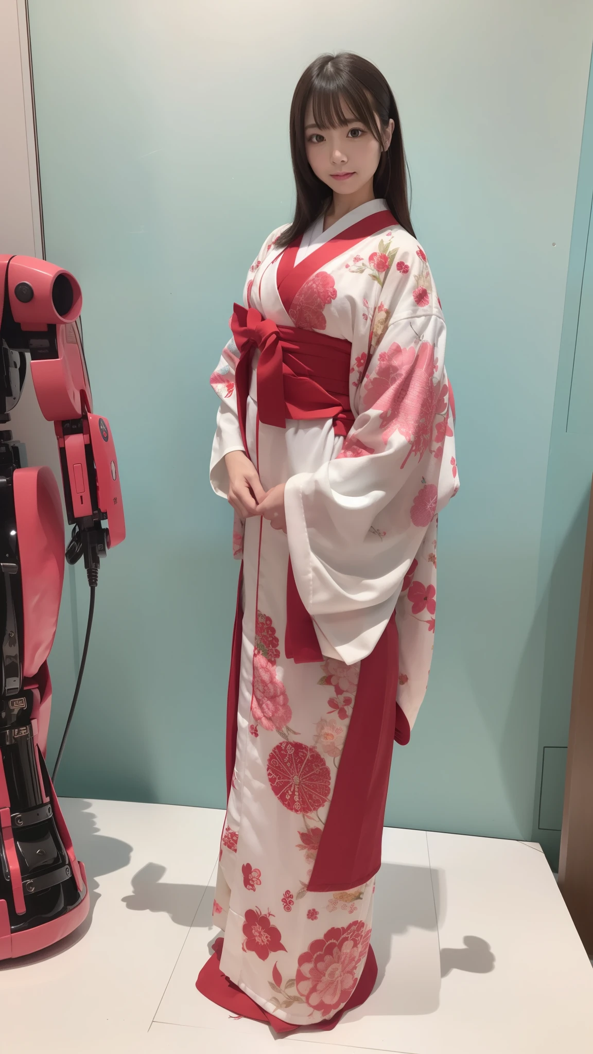 Japanese Miko costume,（ White kimono and red hakama）