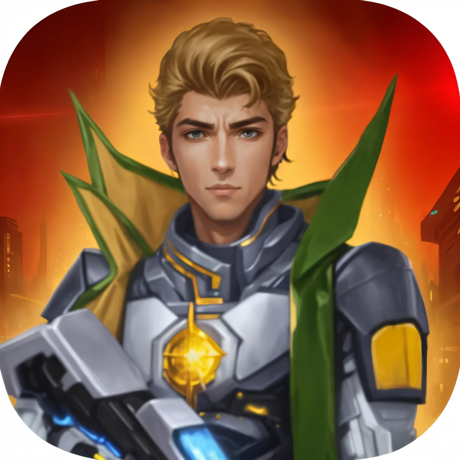 Close-up of a man holding a gun and wearing a suit, male Paladin, a human male Paladin, Avatar picture, arsen lupin as a Paladin, holy Paladin, gold Paladin, Paladin, character icon, Trev Caesar, In-game graphics, hero portrait, sigma male, picture of female Paladin, robot aristocrat, Rising Star，Futurism, backlighting, reflection light, UHD, award winning, ccurate, masterpiece