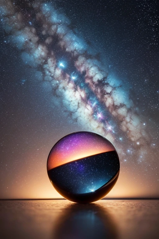 Create a captivating piece of art featuring a galaxy in a bottle. Transport viewers into a miniature universe encapsulated within a glass vessel, where the cosmos comes to life with vibrant colors, swirling nebulae, and distant galaxies. Explore the interplay of light and shadow to evoke a sense of depth and mystery within the cosmic expanse. Consider the juxtaposition of the delicate, contained environment of the bottle against the vast, infinite beauty of the celestial elements within. Whether through traditional or digital mediums, let your imagination soar as you bring this mesmerizing galaxy in a bottle to life, inviting viewers to contemplate the wonders of the universe in the palm of their hands.