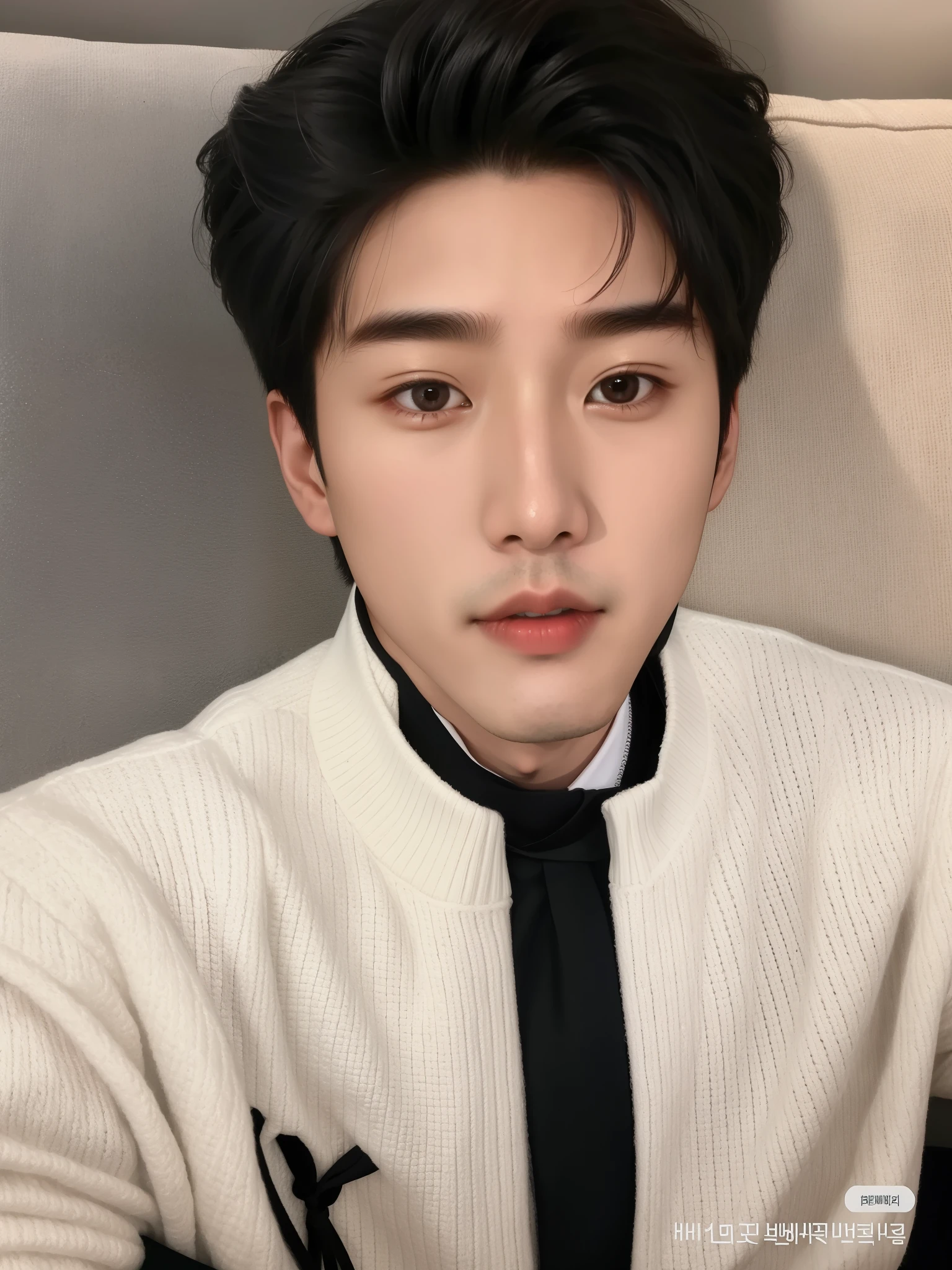 chiseled asian man with black tie and white sweater, cai xukun, who is siwoo, homem sul-coreano, adorable and pale korean face, Steven Jung, rosto bonito, hyung tae, Jinyoung Shin, Hong junho hyung, taejune kim, Yanjun Chengt, lindo chad queixo, young lovely korean face, Kim Doyoung, Wonbin Lee