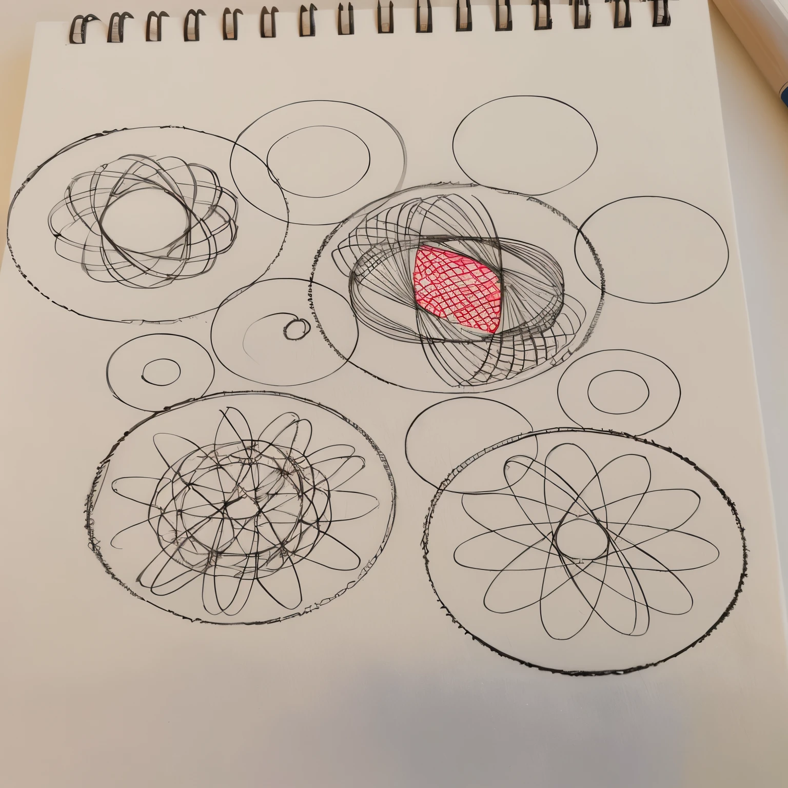 A heart is painted on it , round form, boundary, concentric boundary, Graffiti, floating sphere and shapes, Geometric drawings, painted on , sphere, abstract sketch, 发现在素描本上Graffiti, electronic, round element,Point, line and surface combination