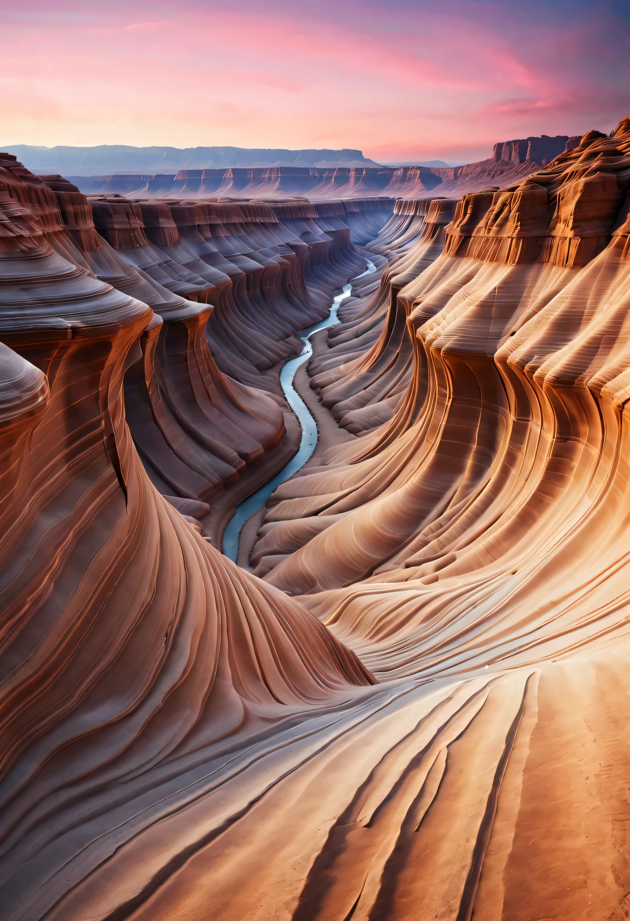 narrow canyon in the middle of desert at sunrise, in the style of photo realistic landscapes, stone sculptures, cabincore, stone, in the style of photo realistic landscapes, cabincore, tumblewave,decorative backgrounds, photo realistic landscapes, large canvas format, 32k uhd, photo, imaginative landscapeest quality at best,4K,8K,a high resolution,tmasterpiece:1.2),ultra-detailed,(actual,realistically,realistically:1.37),