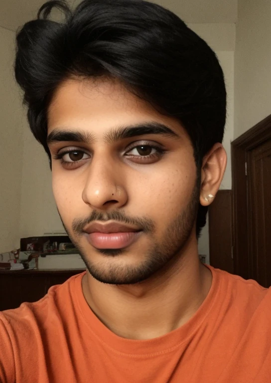 a selfie pretty young Indian boy, 25 years old