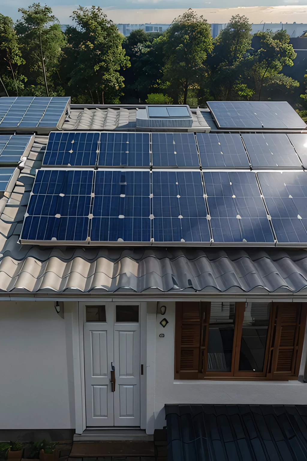 Solar panels installed on the roof