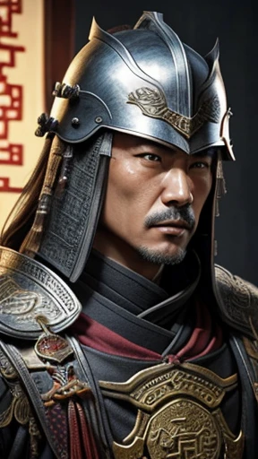 oriental、man in ancient chinese armor、Ancient Chinese man wearing a leather helmet、three kingdom、multiple warlords、highest quality、masterpiece、Super high resolution、(photorealistic:1.4)、Game Posters、Clear and beautiful image quality、