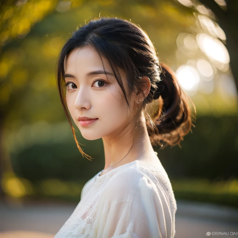 1 girl,whole body,highly detailed face, beautiful and detailed eyes,light on face,cinematic lighting,looking at the viewer,outdoors,black hair,(Bulk Chinese Architecture:0.05),ponytail