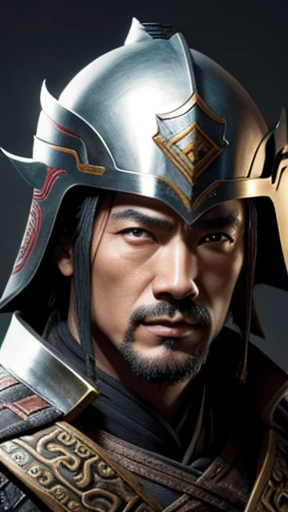 oriental、man in ancient chinese armor、Ancient Chinese man wearing a leather helmet、three kingdom、multiple warlords、highest quality、masterpiece、ultra high resolution、(realistic:1.4)、Game Posters、Clear and beautiful image quality、