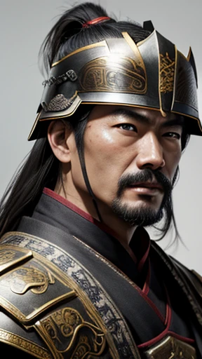 oriental、man in ancient chinese armor、Ancient Chinese man wearing a leather helmet、three kingdom、multiple warlords、highest quality、masterpiece、ultra high resolution、(realistic:1.4)、Game Posters、Clear and beautiful image quality、