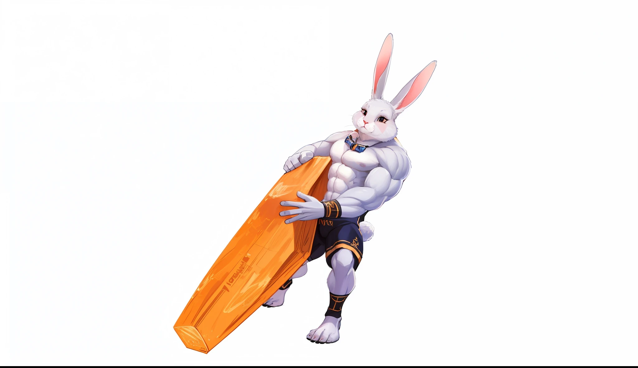 (best quality), (Super detailed), (8k,4K),(Very detailed:1.2),(Detailed face:1.2),(dynamic poses:1.2),(perfect lightingbest quality),maintain posture,bugs rabbit,bodybuilding,Restore original painting.
