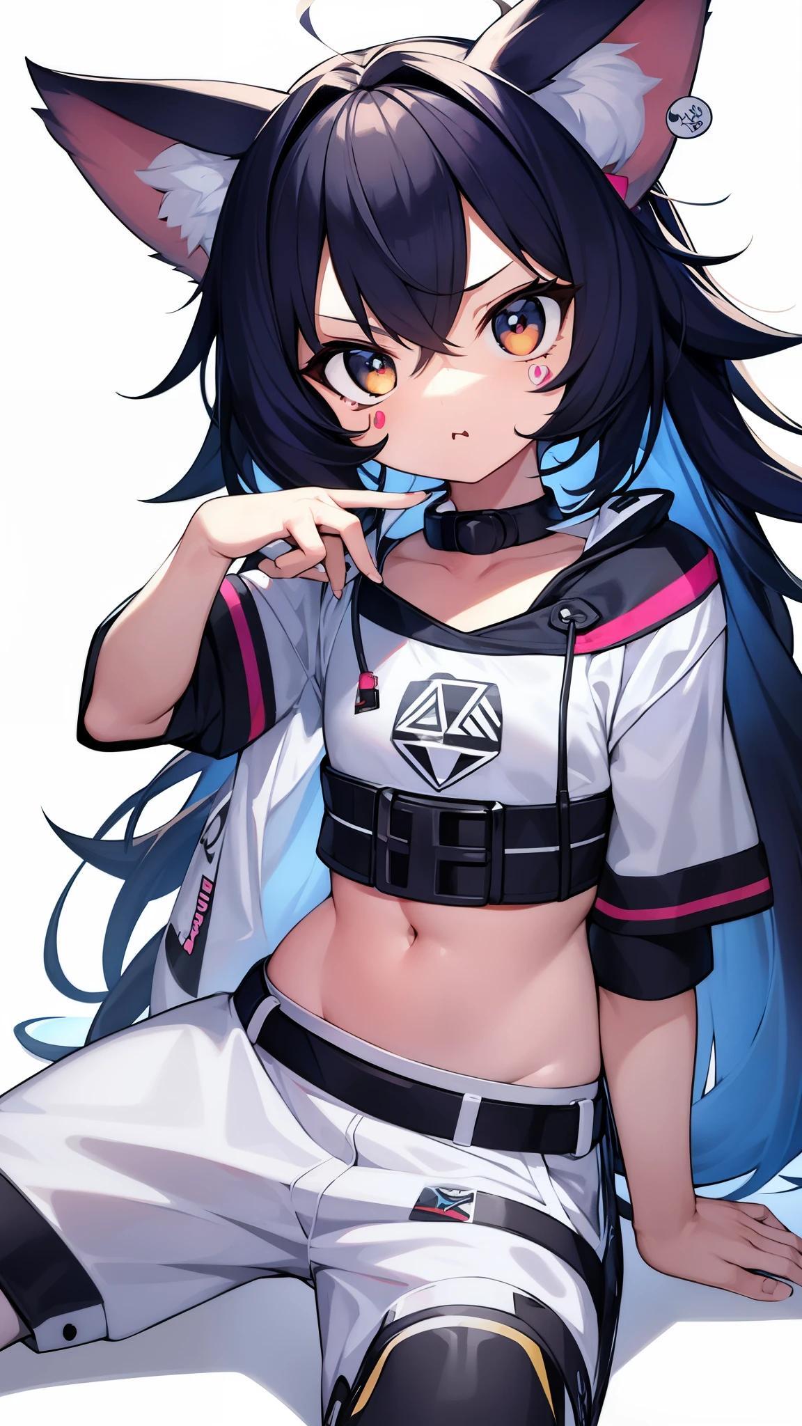 ((stickers)),white background, background,concept art,sots art, A cute Kawaii tiny hyper realistic baby wolf, wearing hip hop clothes,   cinematic lighting