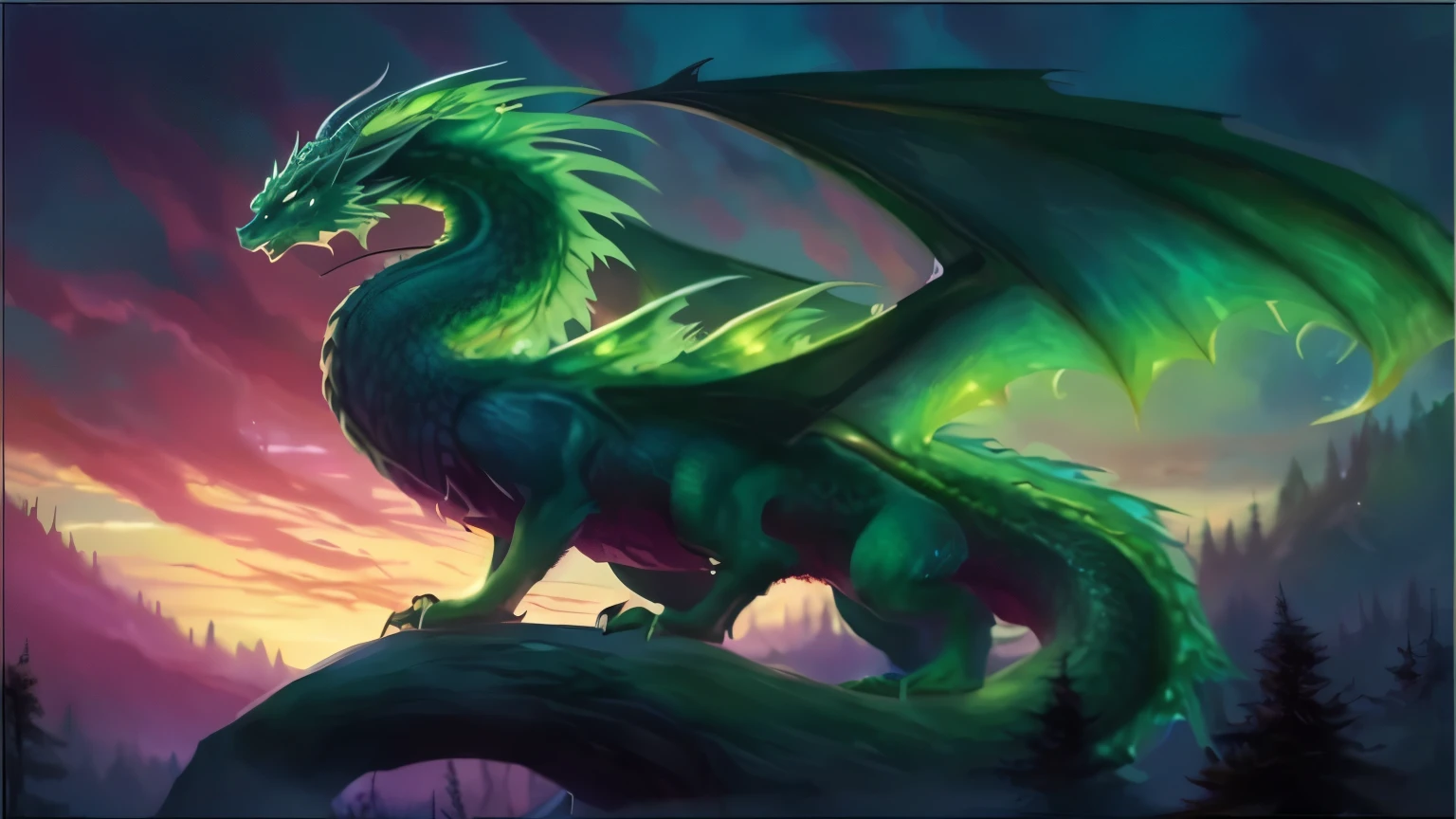 a green dragon with a long tail standing on a tree branch, green dragon, legendary dragon, epic dragon, phoenix dragon, avatar image, large green dragon, massive green dragon!!!, furry fluffy iridescent dragon, dragon in the background, d&d commision art dragon, soft delicate draconic features, dragon mawshot art, lung dragon, dragon art