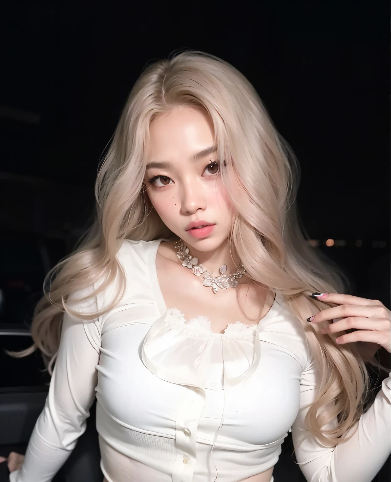 arafed woman sitting in a car with a cell phone in her hand, jennie blackpink, Parque Roseanne do Blackpink, jossi do blackpink, she is wearing a black tank top, heonhwa choe, usando uma camiseta regata de corte baixo, taejune kim, Casa Yunjoo, linda mulher coreana jovem, Jinyoung Canela, Retrato de Jossi do Blackpink