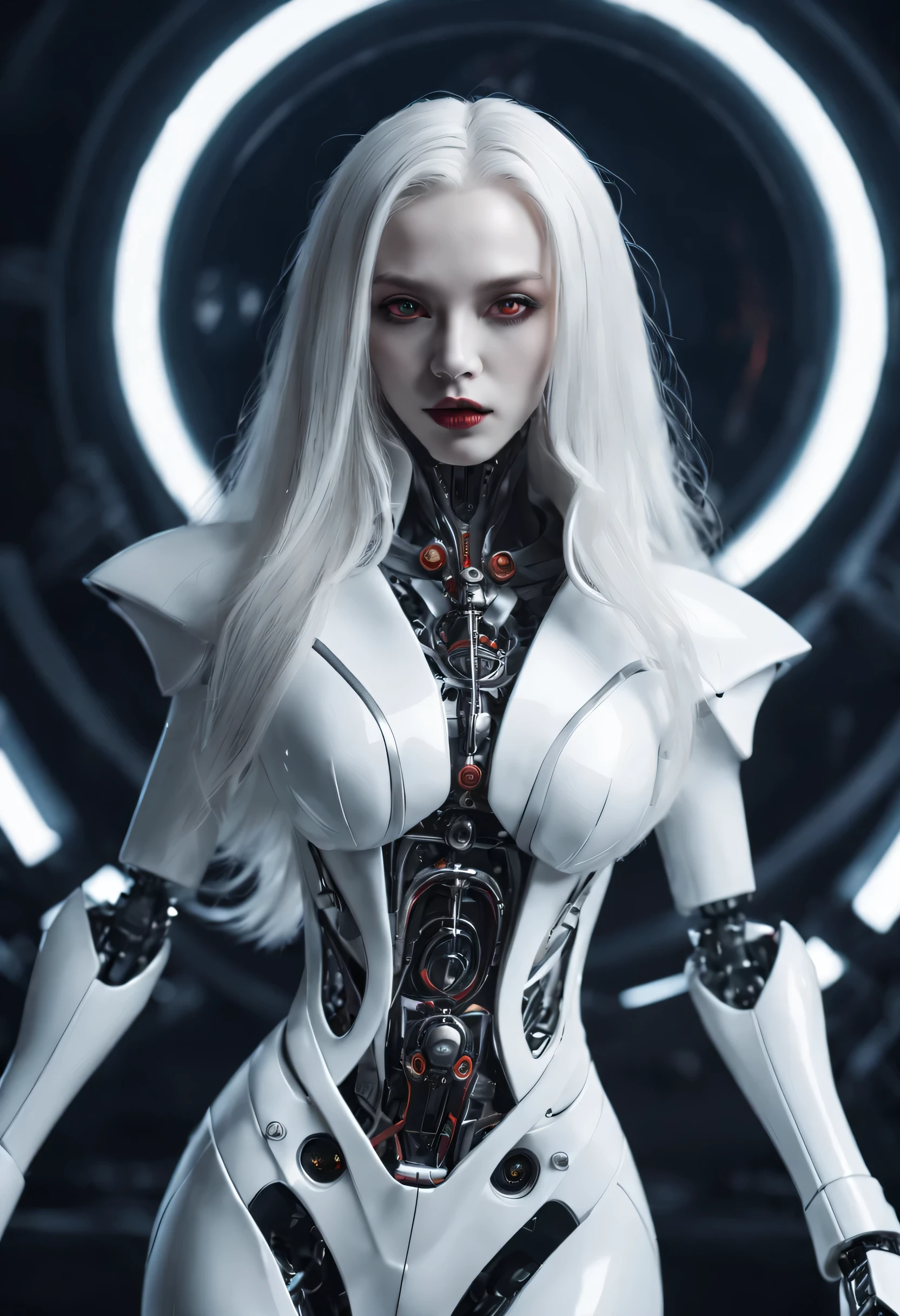 Haiyi-Robot Vincent Pictures SDXL 14:29:13 Insanely Detailed Photos of Gorgeous Vampire Aliens, a true, long white hair, complicated eye roll, like a dream, ethereal, Super detailed的, 32K resolution, dynamic lighting, Cover the navel, Super detailed, intricate details, Popular topics on ArtStation, white luxury suit, Volumetric lighting, BalenciagaStyle