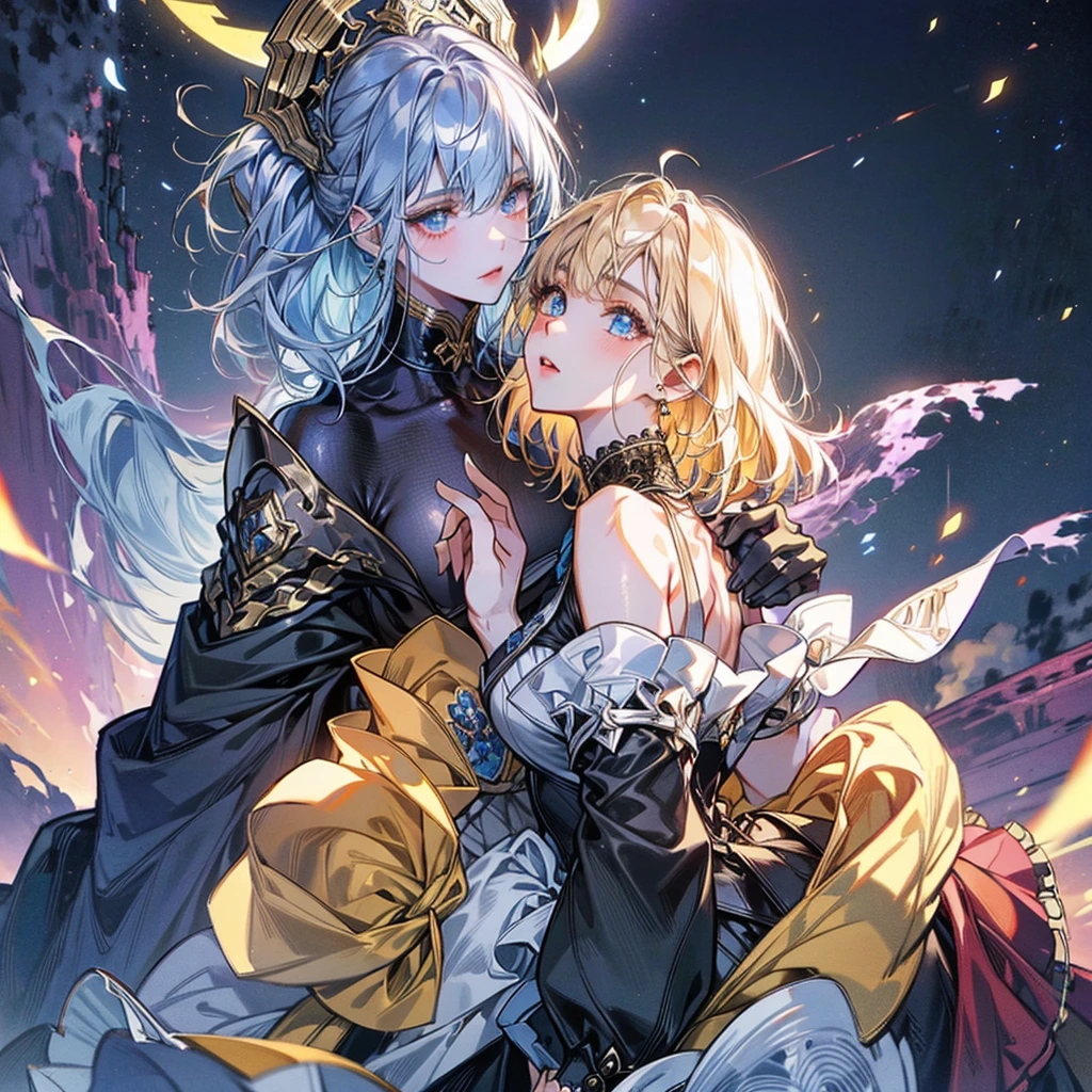 (Official art、Best Quality、Unity 8k Wallpapers、32K、masterpiece、ultra-detailliert、超A high resolution、The best illustrations、Very ridiculous:1.2)、(Cinematic lighting:1.2), 1girl, solo, Autum background, masterpiece, highly detailed, blue eyes, blonde hair, short hair, Rubber Gloss, dress, blush, maid, Detailed beautiful face and eyes、Sharp pupils、Realistic pupils, (Ultra-detailed and complex 3D rendering), (super detailed skin、detailed skin textures:1.3)