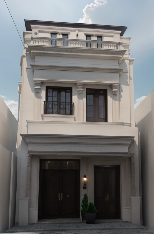 ultra realistic, best quality, ultra highres,
neoclassical_exterior, modern villa, traffic street, cloud sky, daylight
