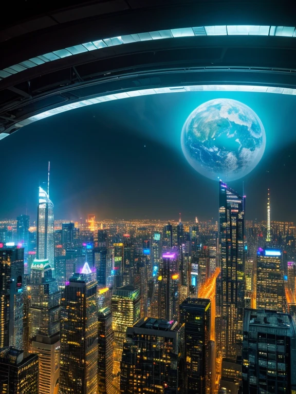 high quality、high resolution photo、Technology and nature are in perfect harmony、A futuristic metropolis like a sci-fi movie