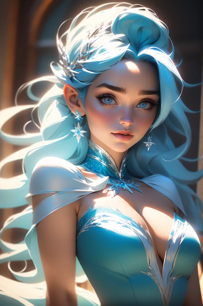 Emilia Clarke es Elsa de frozzen, princesa Disney elsa, Erza Scarleth Fairy tail, senos grandes, mujeres hermosas