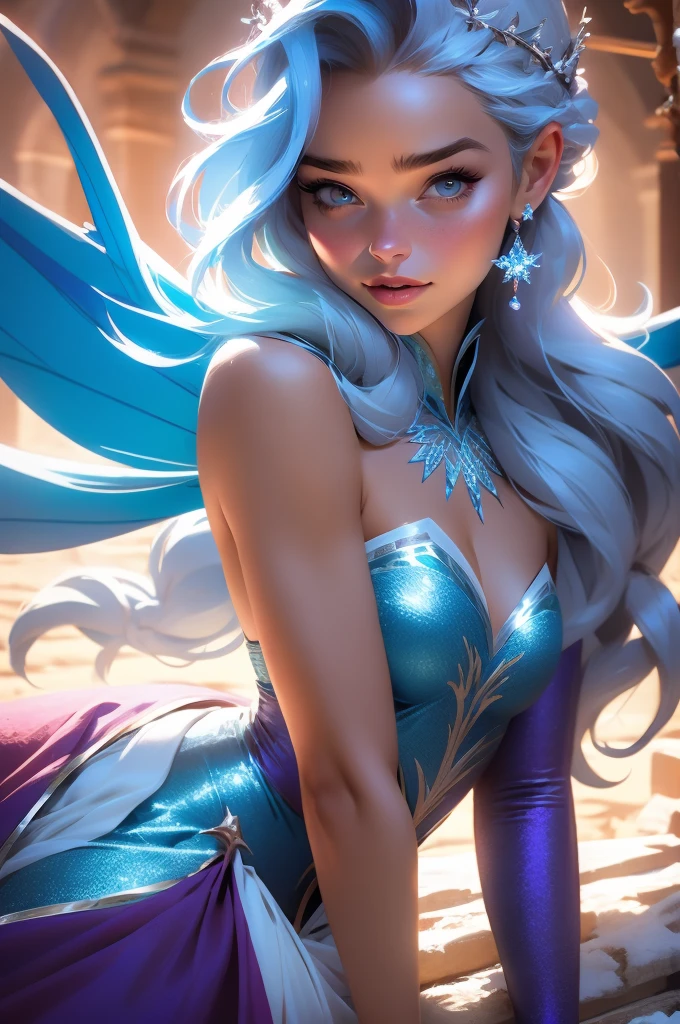 Emilia Clarke es Elsa de frozzen, princesa Disney elsa, Erza Scarleth Fairy tail, senos grandes, mujeres hermosas