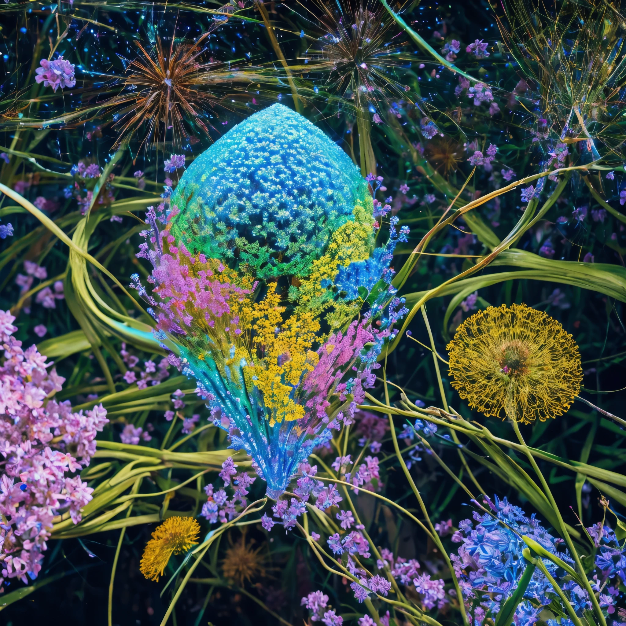 Experience the fusion of technology and nature as billions of layered massive neural networks of deep learning algorithms bloom into vibrant, generative design, ((digital and organic life forms)), generative design, digital and organic life forms, Complex System, evolutionary algorithm, Gene Expression Programming, complexity, unpredictability, uncertainty, dynamism of organisms