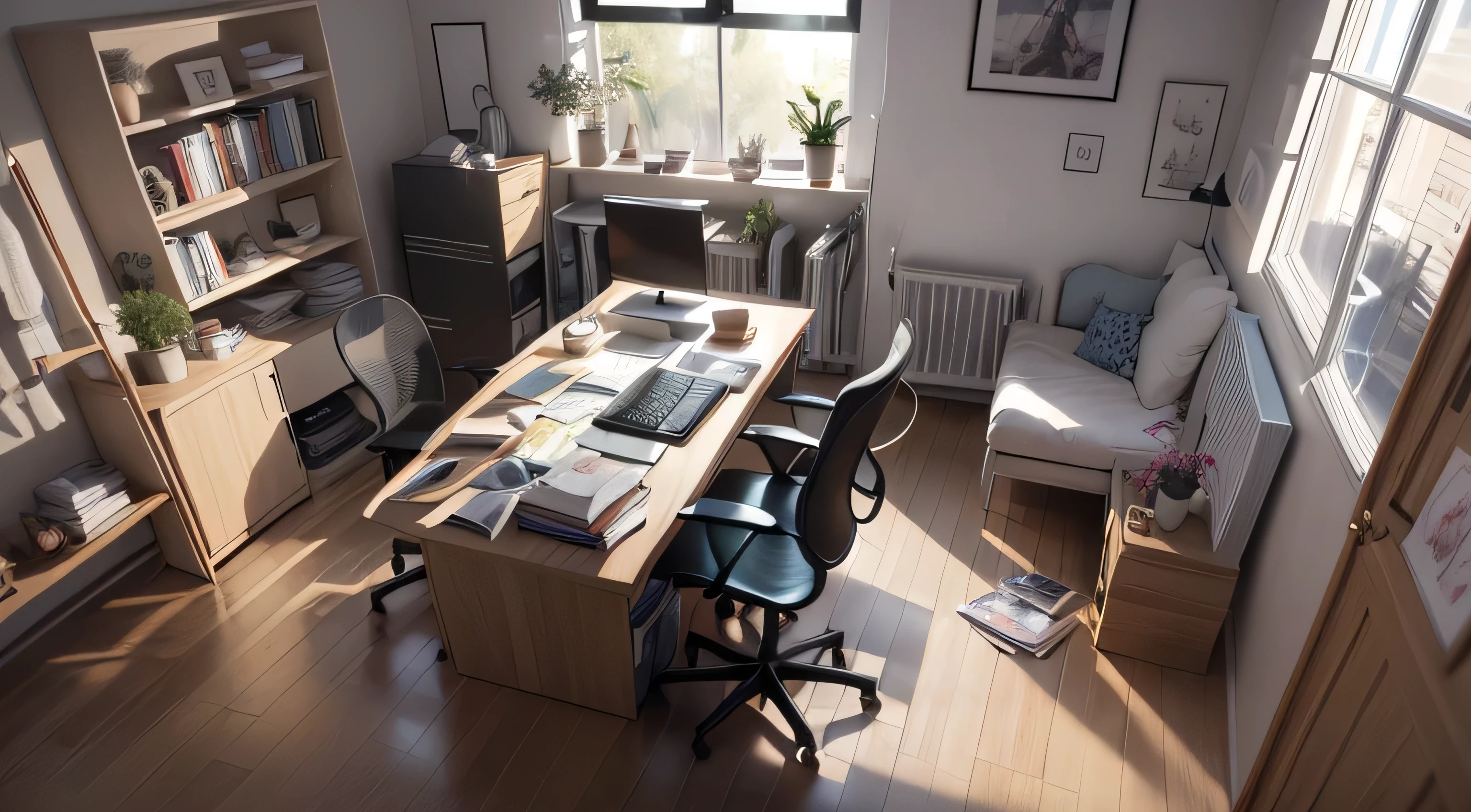 work space, cartoon style --auto --s2