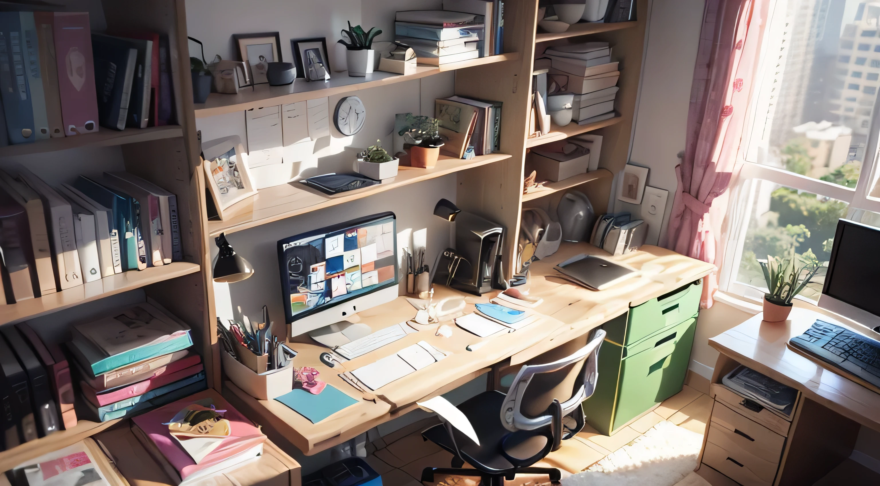 work space, cartoon style --auto --s2