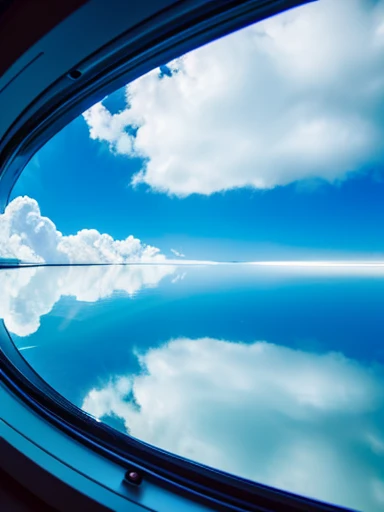 high quality、high resolution photos、technology, Nature and people々々々The spirits of are in perfect harmony、A futuristic city that looks like a bright science fiction movie、blue sky、White cloud、The inside of a white room that looks like something out of a science fiction movie、comfortable space、large glass window、