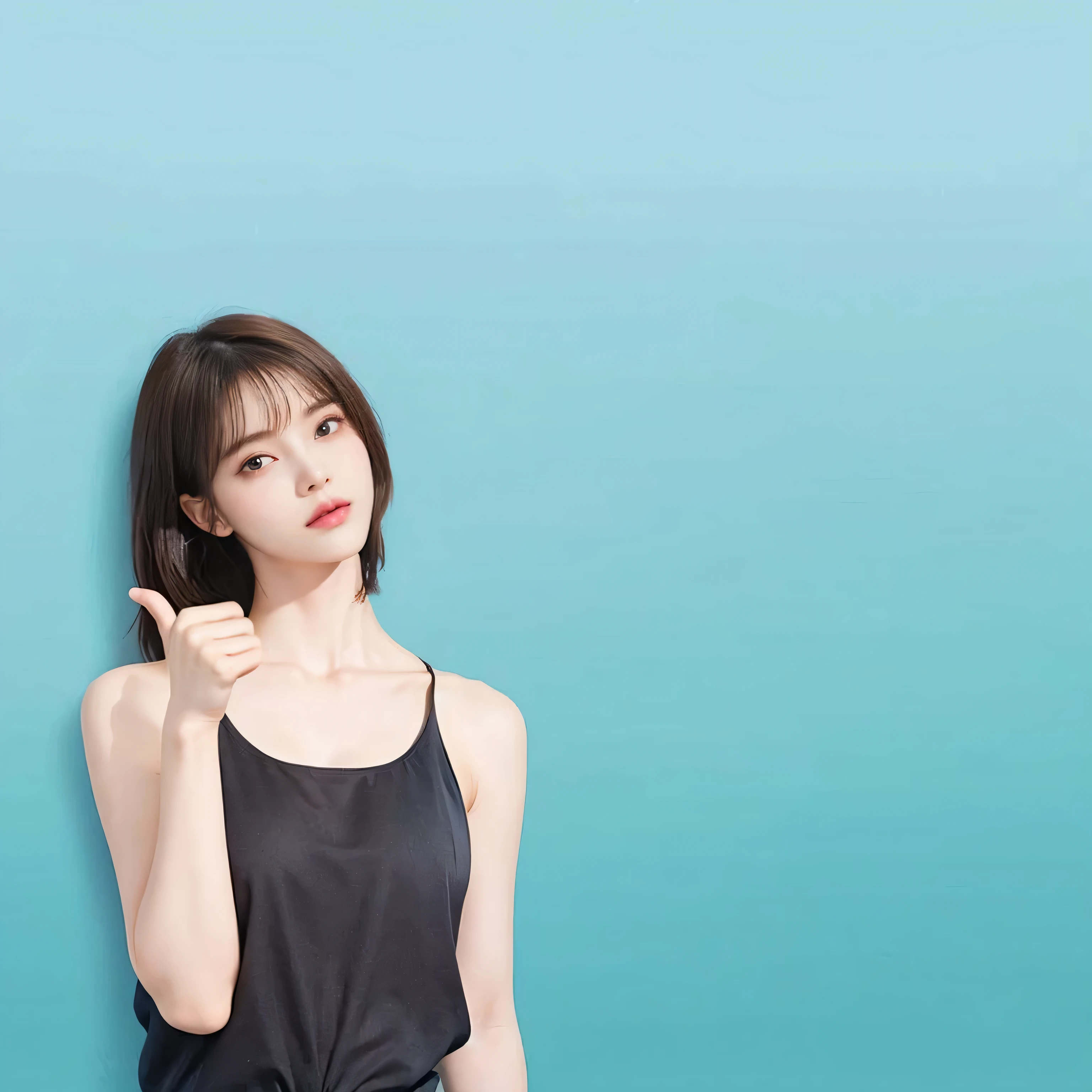 Sunlight, Sunlight, (Well-defined abs : 1.1), (Perfect body : 1.1), (Short hair and wavy hair : 1.2) , auburn hair, collar, chain, whole body image, crowding street, Wearing a black vest, Jeans jacket, ((Accurately executed CG 8k wallpaper), (extremely delicate and beautiful), (masterpiece), (best quality:1.0), (ultra high resolution:1.0), beautiful lights ,perfect lightning, Realistic shadows, [high resolution], delicate skin, Super detailed，，extremely plump