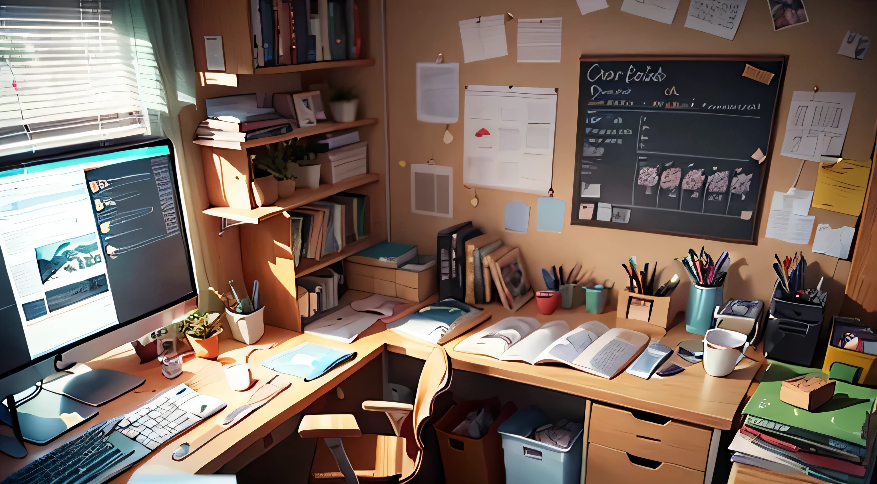 work space, cartoon style --auto --s2