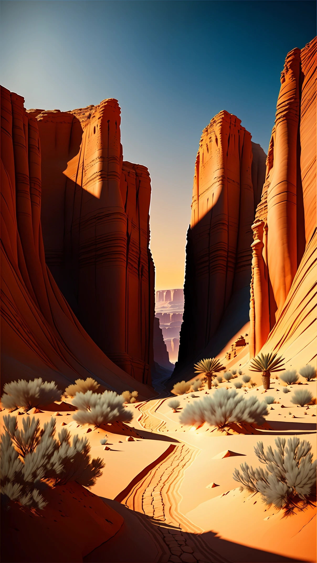 (8K, Live shooting, highest quality, pieces fly: 1.2), High-definition RAW color photo, professional photography, cinematic light, ((desert canyon)), valley of the kings, land without vegetation, dusty plateau, (Rock-cut tombs in a rocky mountain valley), world heritage landscape, at dusk, sunset shining through, Light of the sun, ((desert and rocks, canyon landscape)), (Use wide-angle lens:1.2, film grain), center image, High resolution, high detail, epic movie lighting, lively, hyper real,