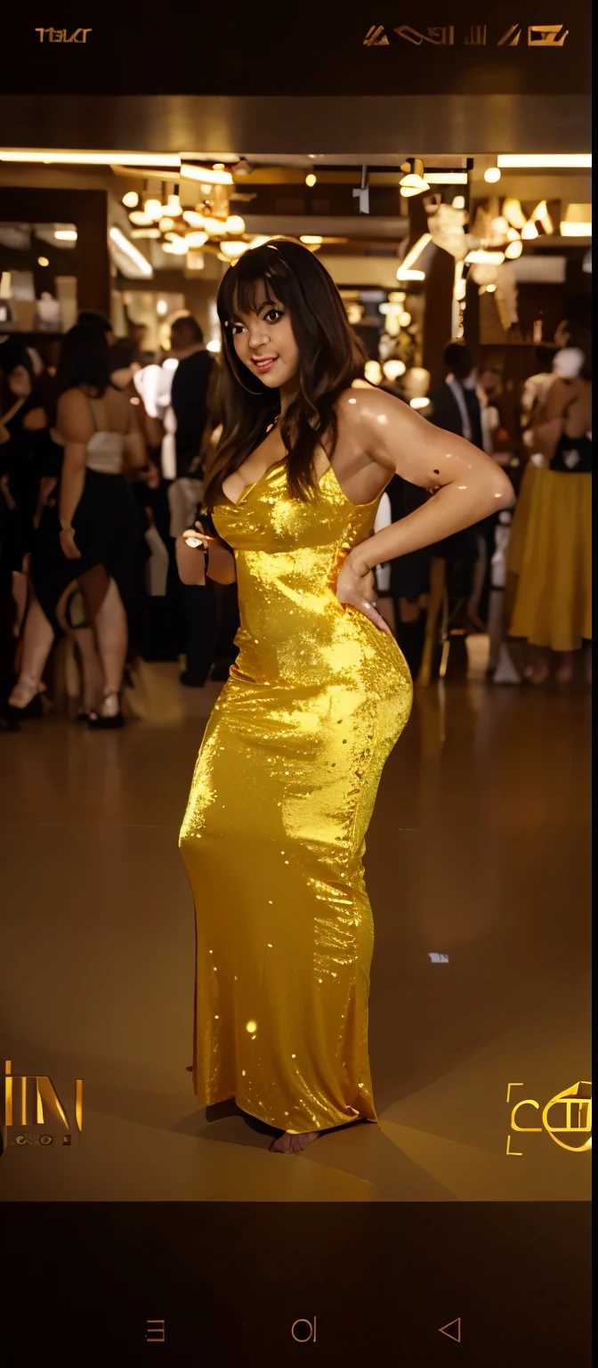 Golden Color DRESS, Day theme , Party background , Realistic , HQ