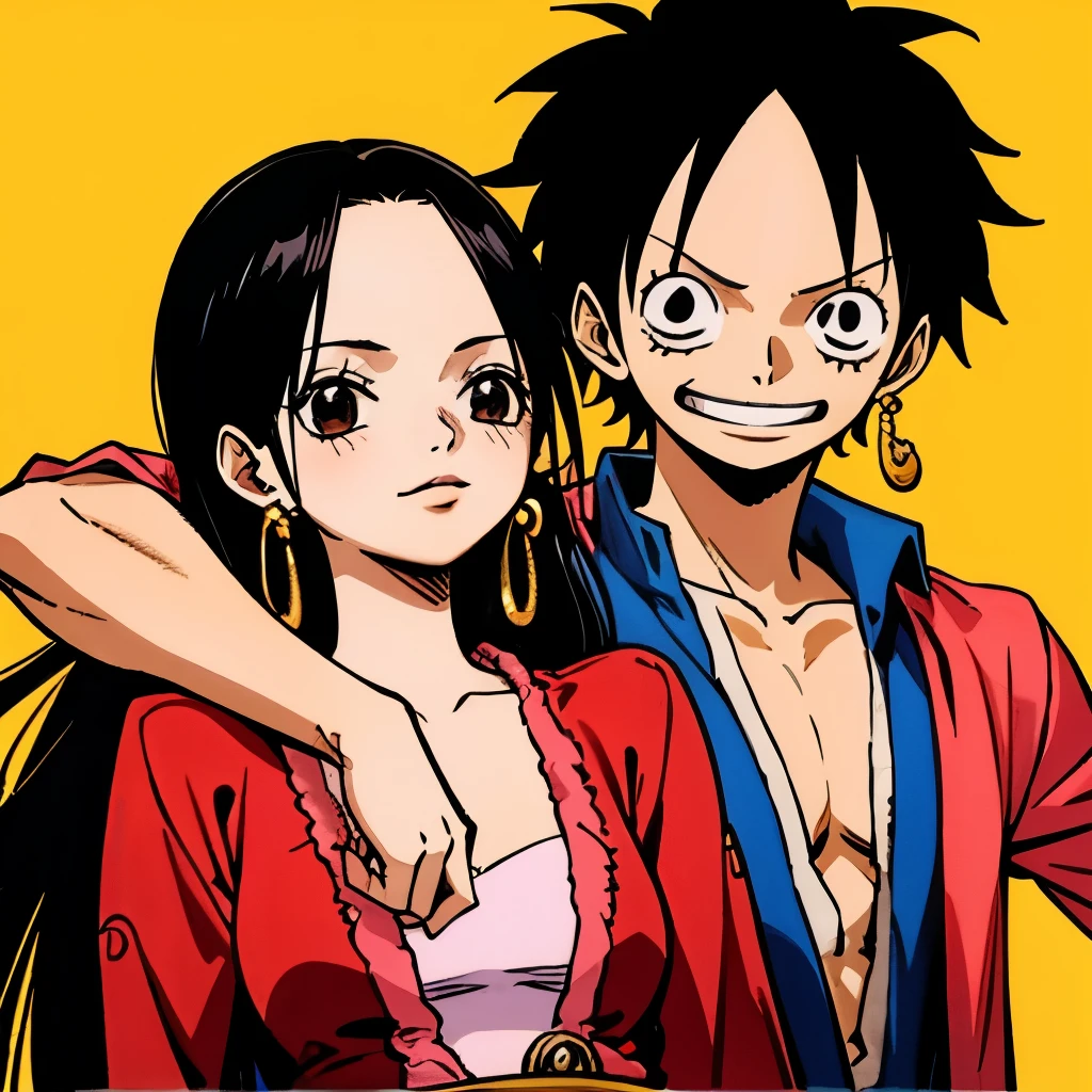 In love, boy and girl, 18 years old, happy, happy, onepiece, monkey d Luffy, boa Hancock,