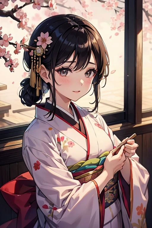 beautiful mature woman、New Year、Furisode、Visit