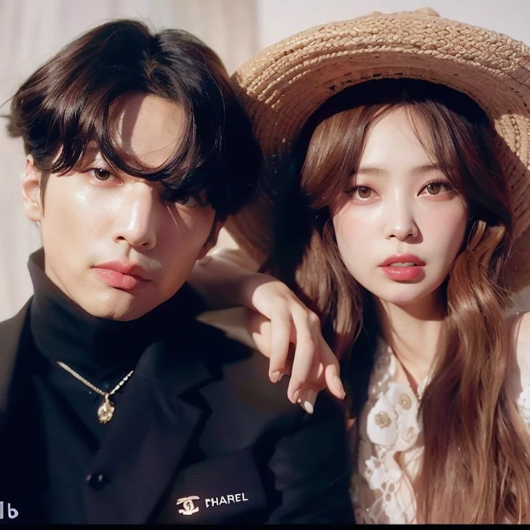 Araffe and a woman in a hat and a man in a suit, kda e Sam isso, oficial, & Jeehyung Lee & uau, Jungkook, from 8 mil matte, Jinyoung Shin, Ulzzang, fan pop, imagem de perfil, level, Yanjun Chengt, taejune kim, album art, 8 mil ), ✨🕌🌙