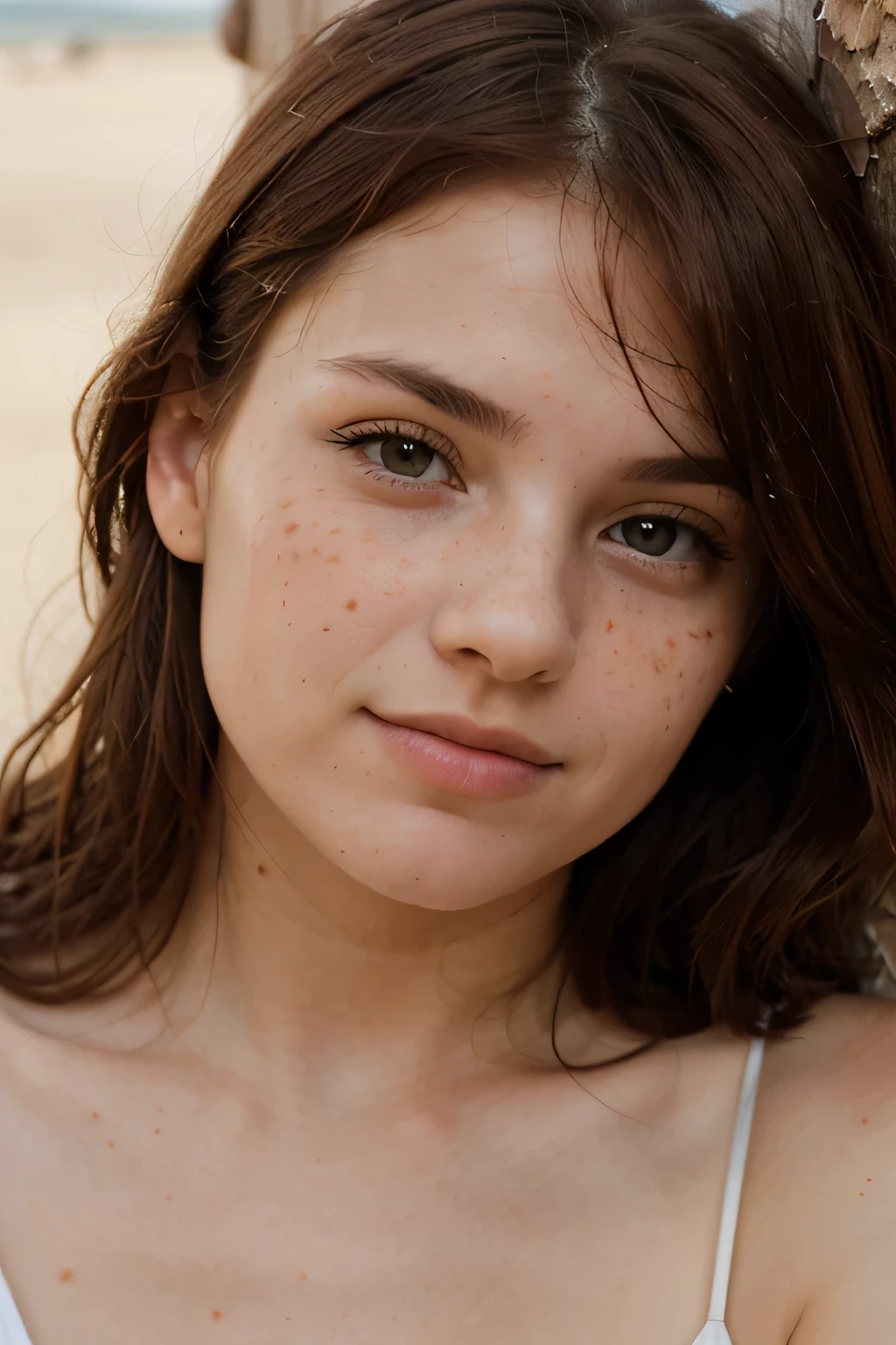 head shot of a beautiful 20 year old girl with red hair and freckles that sand out at a wedding