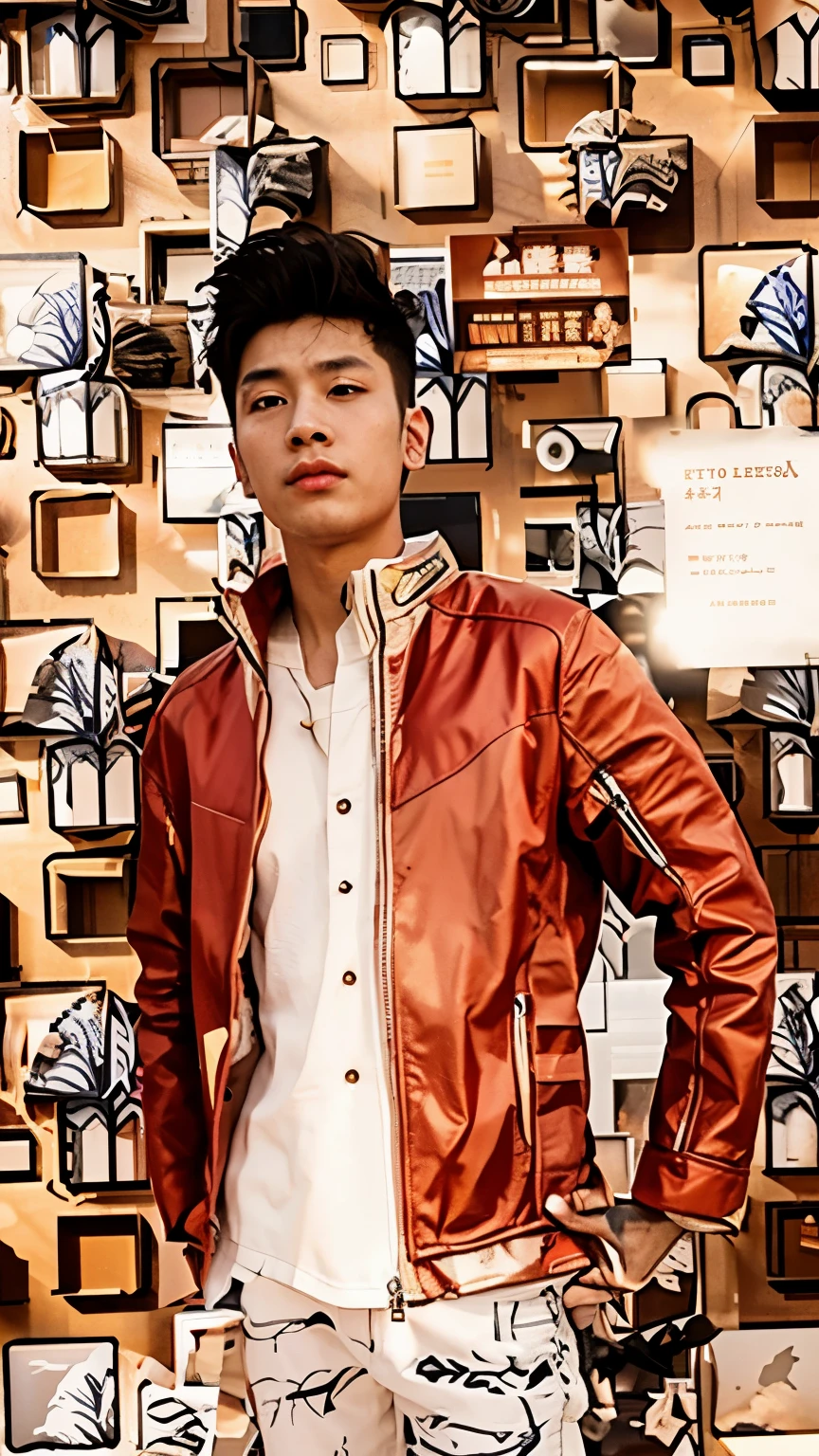 8k, Best Quality, (Beauty), High Definition, Realistic, Real Person,man Standing In Front Of Stall On Busy Street, Photo Inspired by Yu Mei, Unsplash Contest Winner, Realism, Korean boy, Ulzo, Beautiful Korean man, Chinese boy, Popular Korean Makeup, men's Fashion Model, Popular Korean Makeup, Beautiful Young men,  street fashion,  men,  streetwear