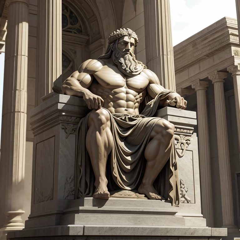 Stoic philosepher stone sculpture strong muscle king