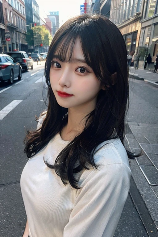 ((highest quality、8k、masterpiece:1.3))、sharp focus:1.2、Beautiful woman with perfect body:1.4、slim abdomen:1.2、((long hair、huge tit:1.2))、 (small and beautiful hard) 、(Clear skies、down)、(Clear skies、street:1.2)、 Highly detailed face and skin texture、 detailed eye、double eyelid、white skin、sexy