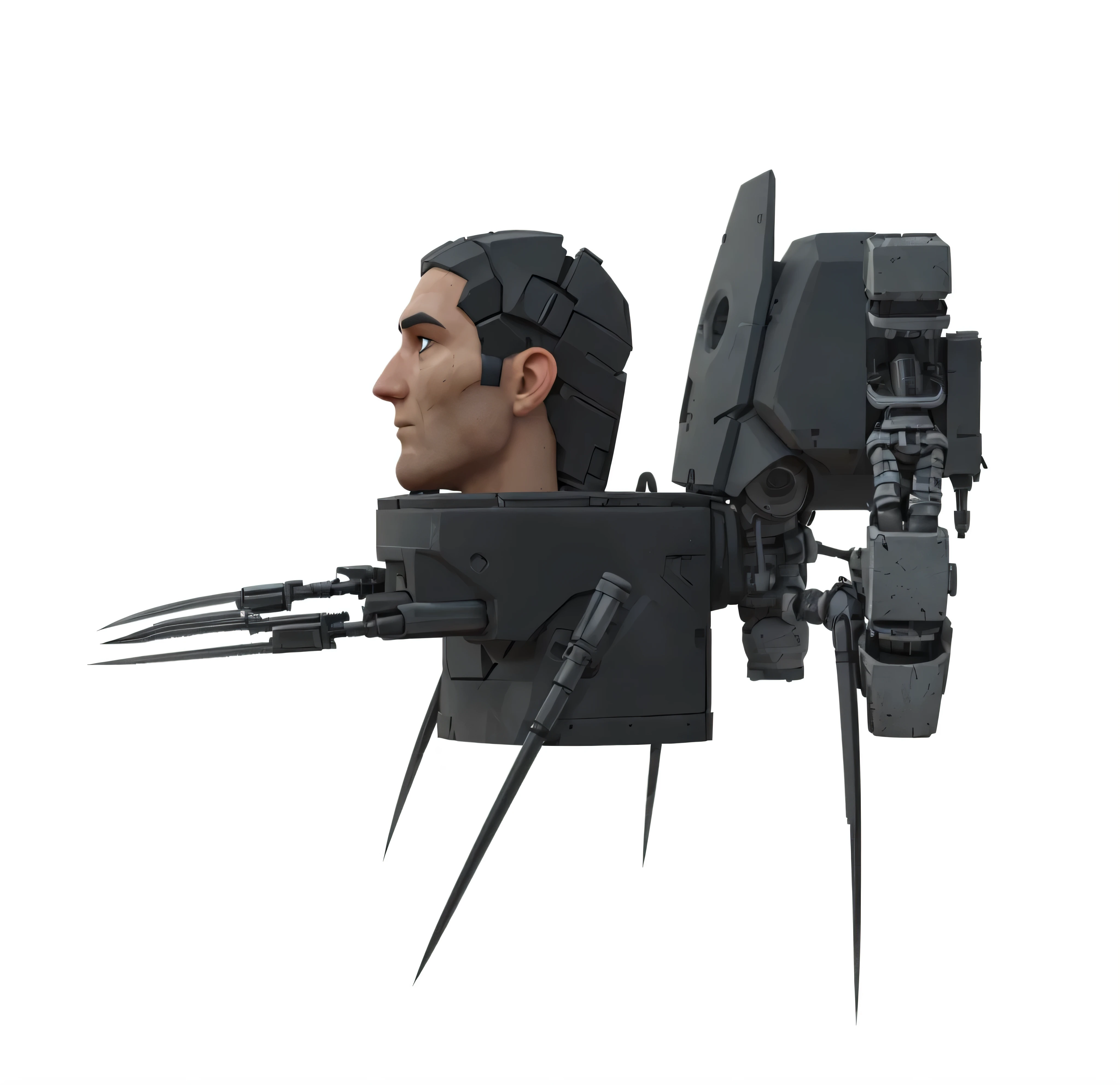 arafed head of a man with a large knife and a camera, humanoid car head, with robotic parts on his face, robotic head, upper body avatar, the man with robot head, 3 d render of jerma 9 8 5, gigantic robot head, from half-life 2, arnold render, cybernetic head, houdini render, cyborg frame concept